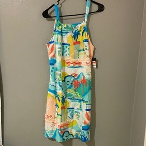 Crown & Ivy Blue and Green Tropical Dress size X small new with tags